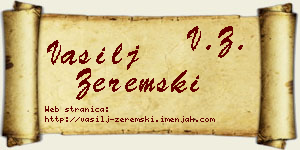 Vasilj Zeremski vizit kartica